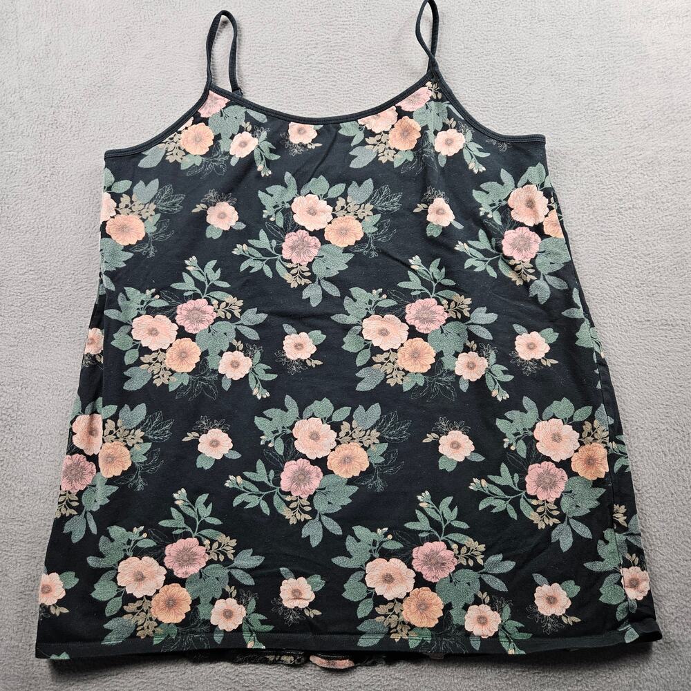 Torrid Foxy Tunic Cami Floral Womens 4 Black Pink 4X